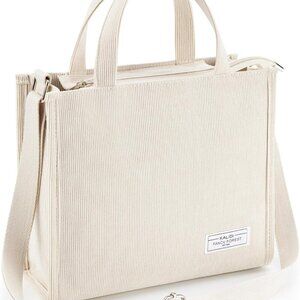 KALIDI Tote Bag for Women Corduroy Crossbody Bag Casual Zipper Tote Fashion Shou